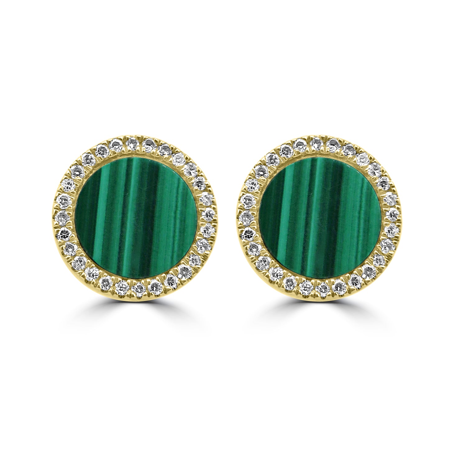 Malachite and Diamond Studs