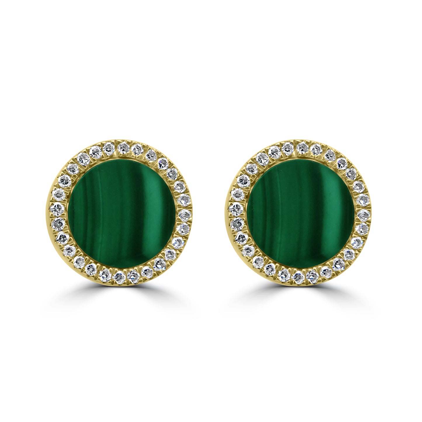 Malachite and Diamond Studs