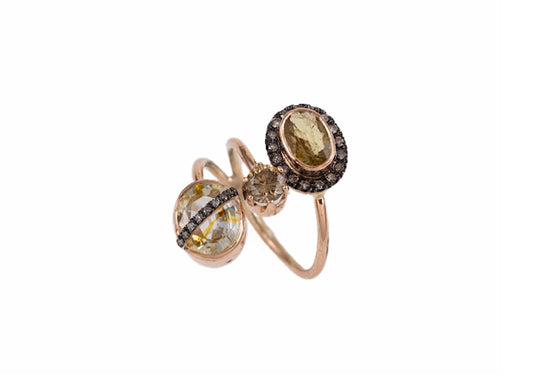 Yellow Sapphire and Diamond ring