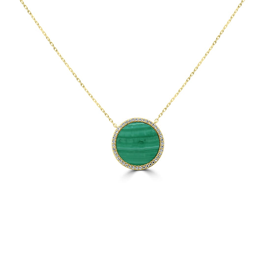 Malachite and Diamond Pendant