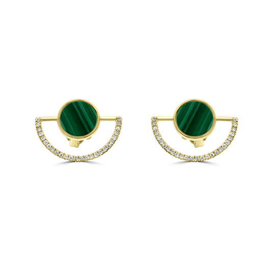 Diamond and Malachite Earrings