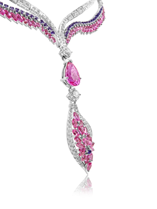 Floral Amethyst & Sapphire Necklace