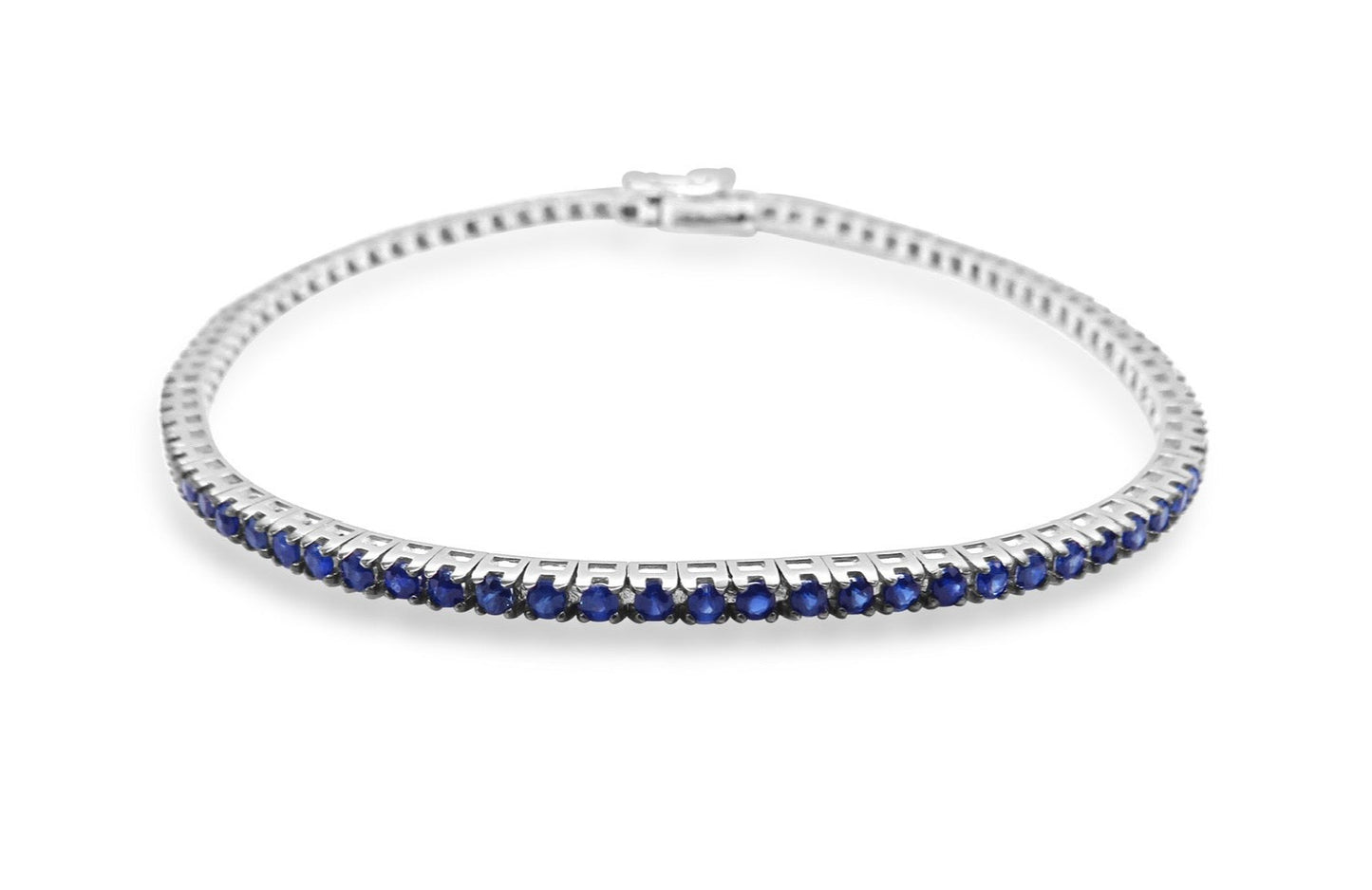 Gold Tennis Bracelet with Sapphires