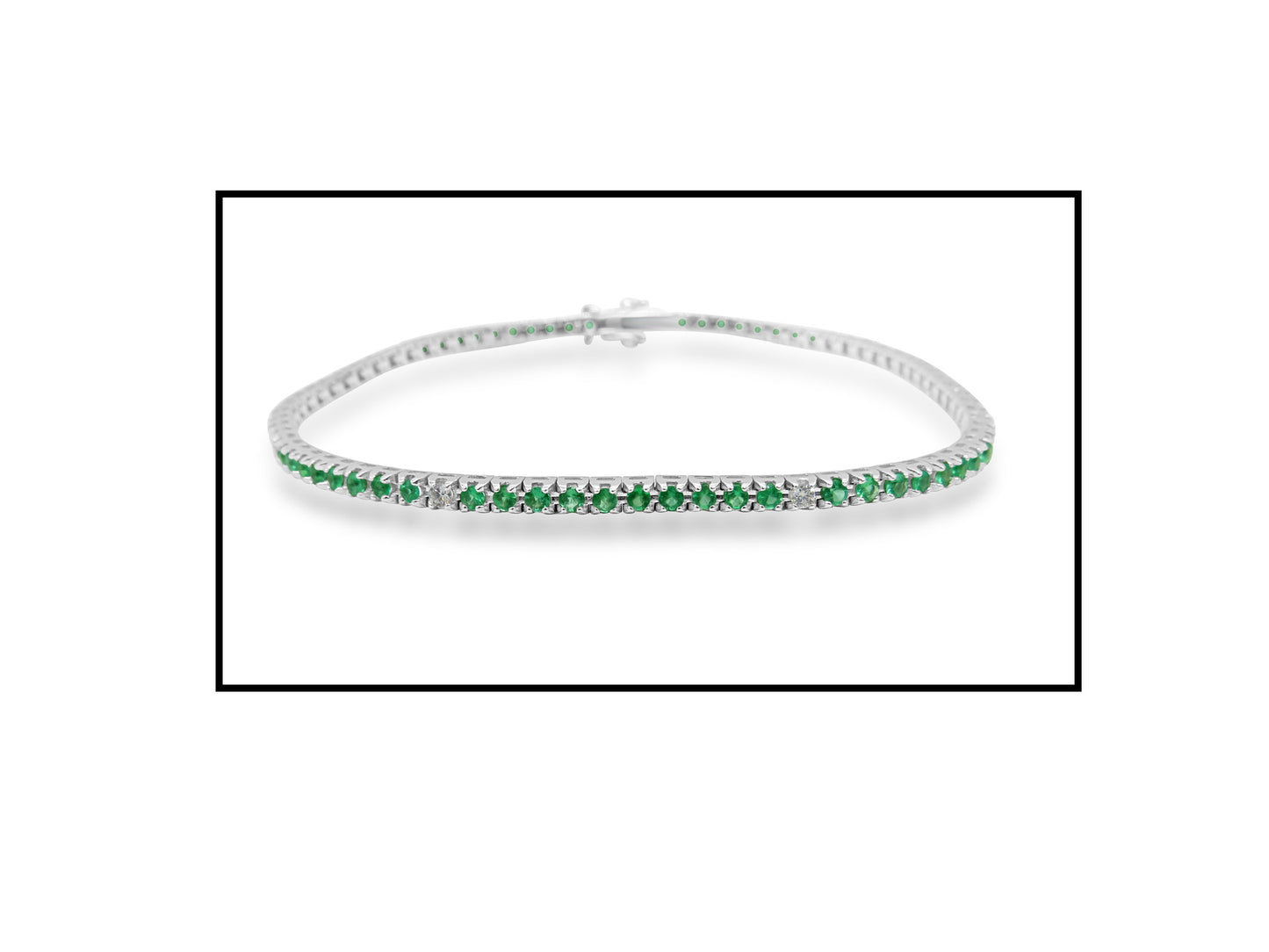 Emerald and Diamond Tennis Bracelet