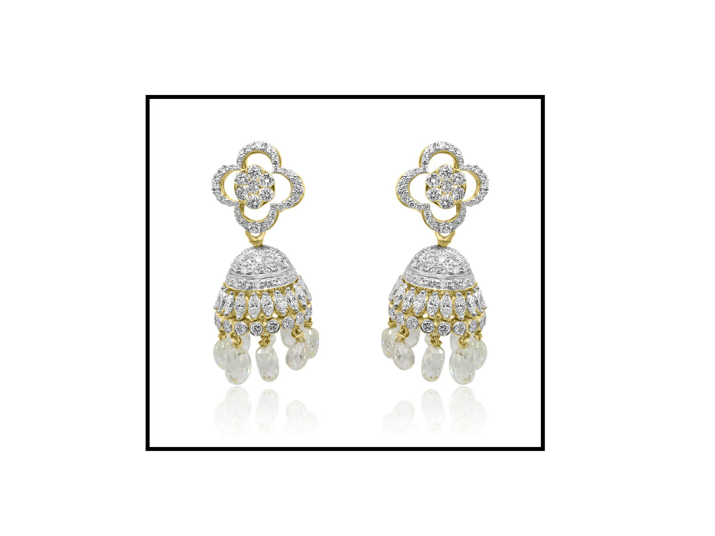 Gold Diamond Briliotte Earrings