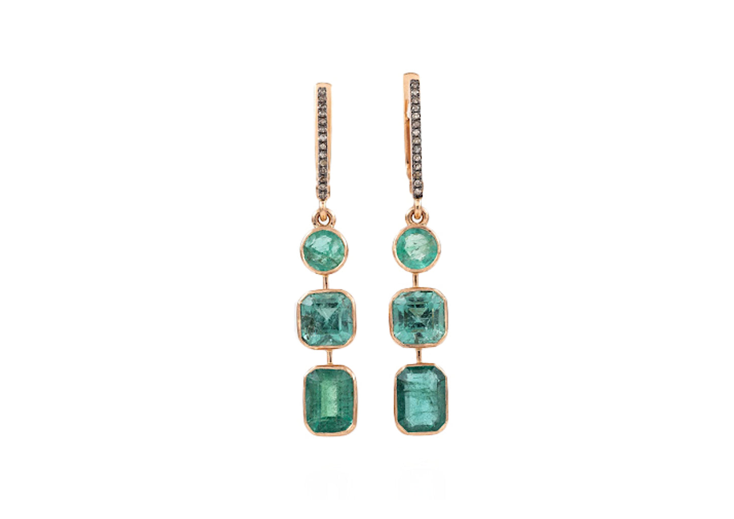 Emerald and Diamond Earrings