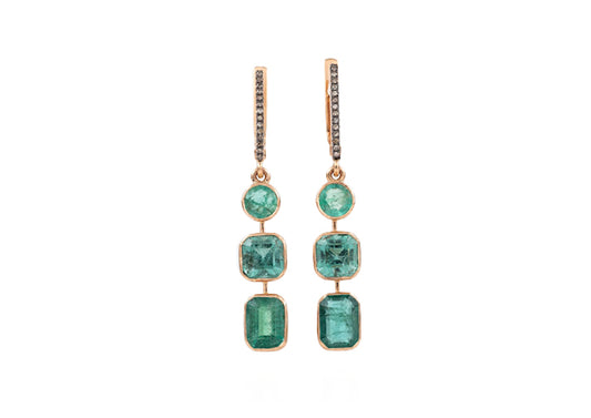 Emerald and Diamond Earrings