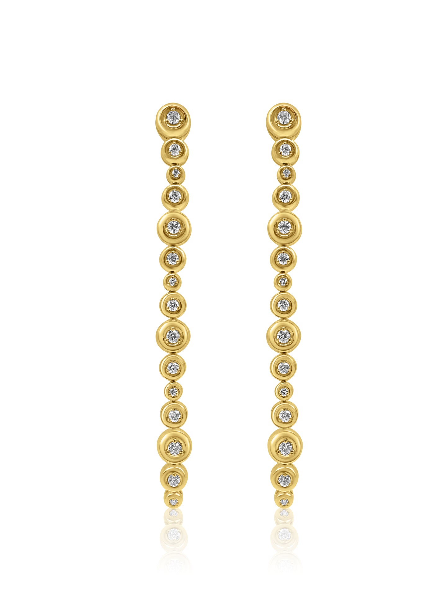 Long Gold and Diamond Earrings