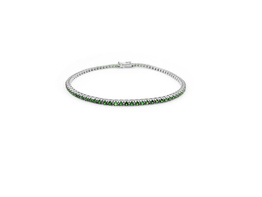 Gold Tsavorite Tennis Bracelet