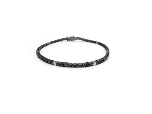 Black gold and Diamond Tennis Bracelet