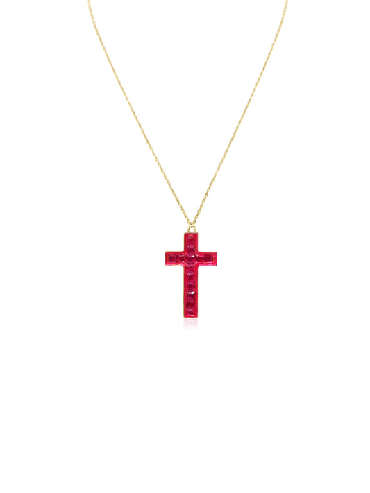 Ruby Cross Necklace