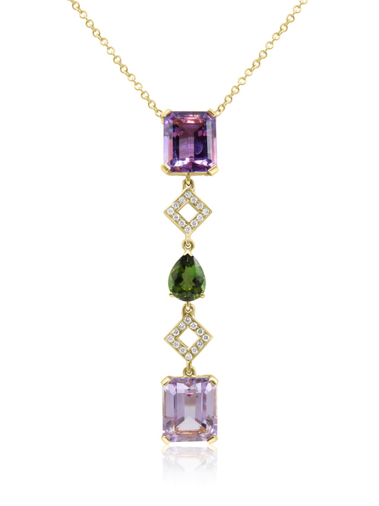 Amethyst Diamond Necklace