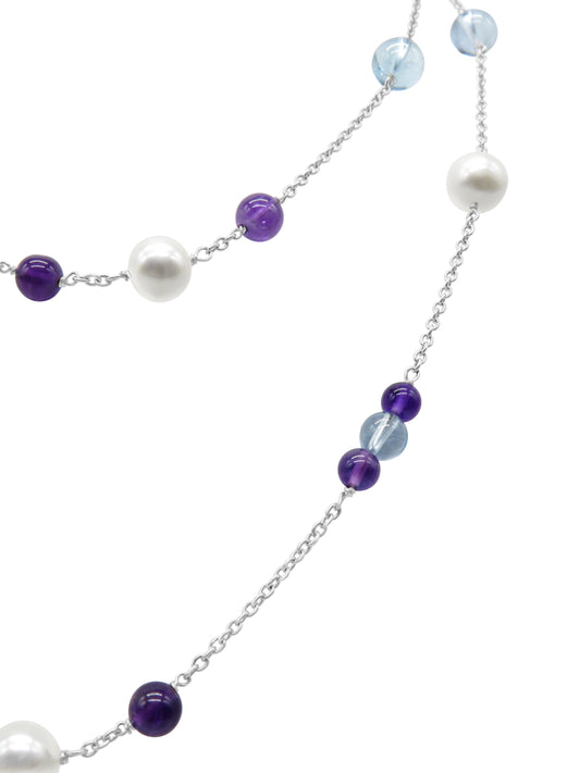 Colourful Beaded Pearl Necklace