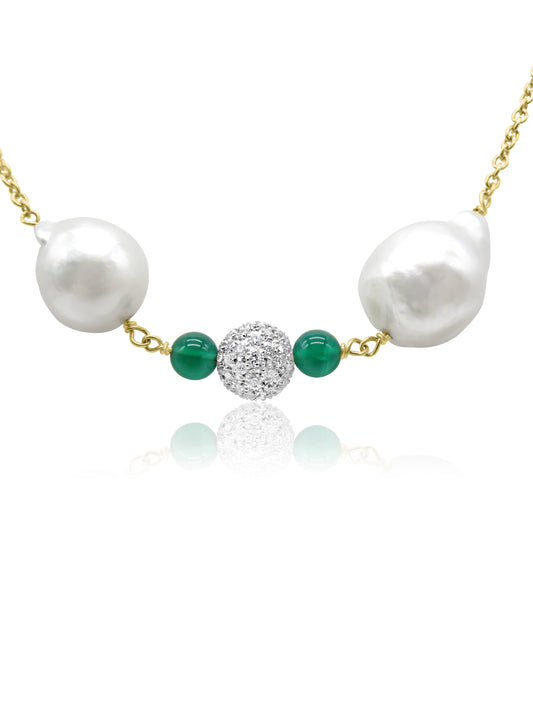 Asymmetrical Pearl Beaded Necklace