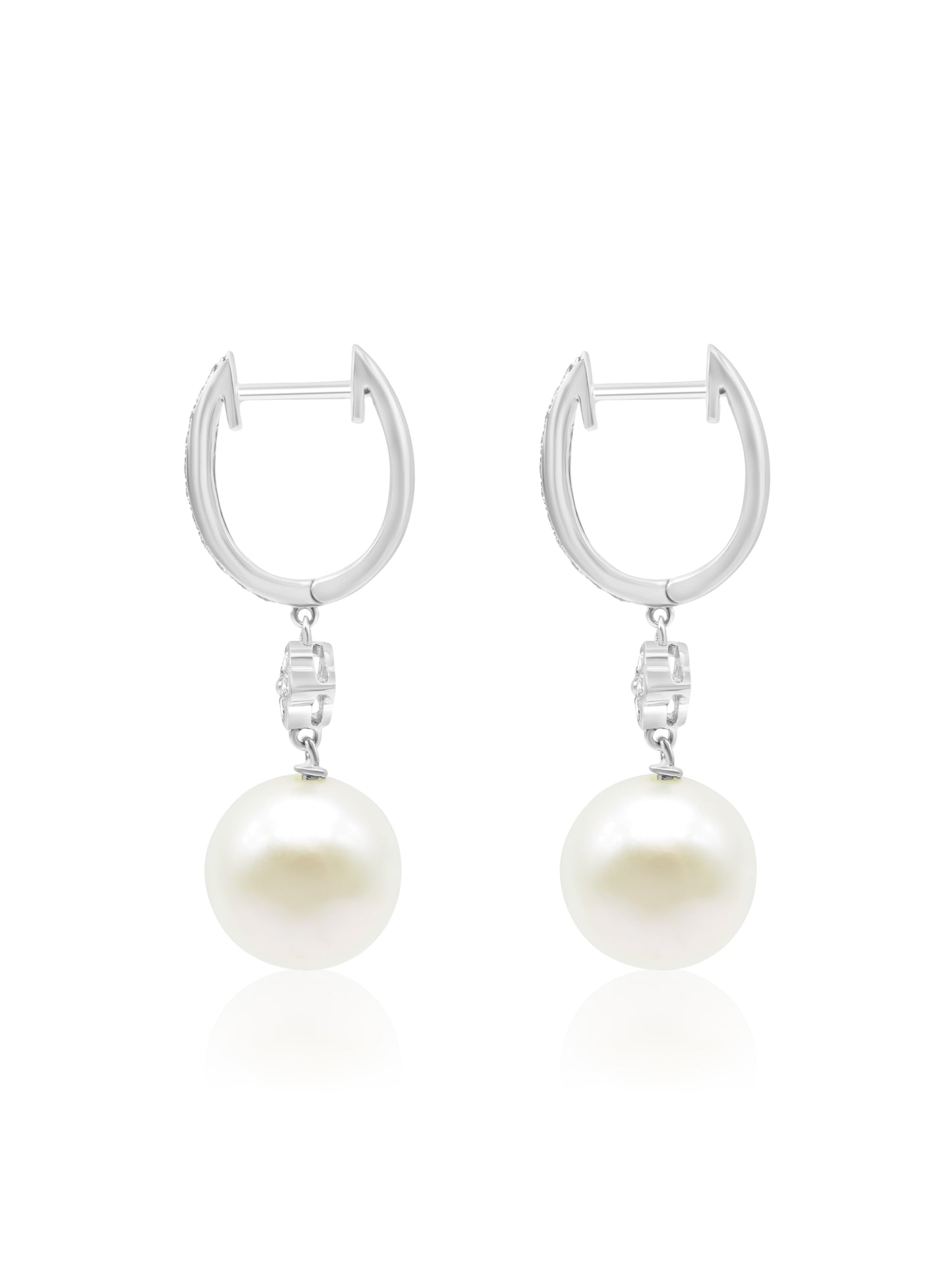Pearl Diamond Drop Earrings