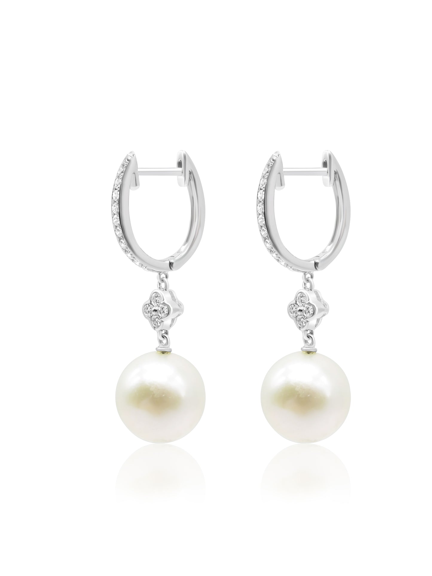 Pearl Diamond Drop Earrings