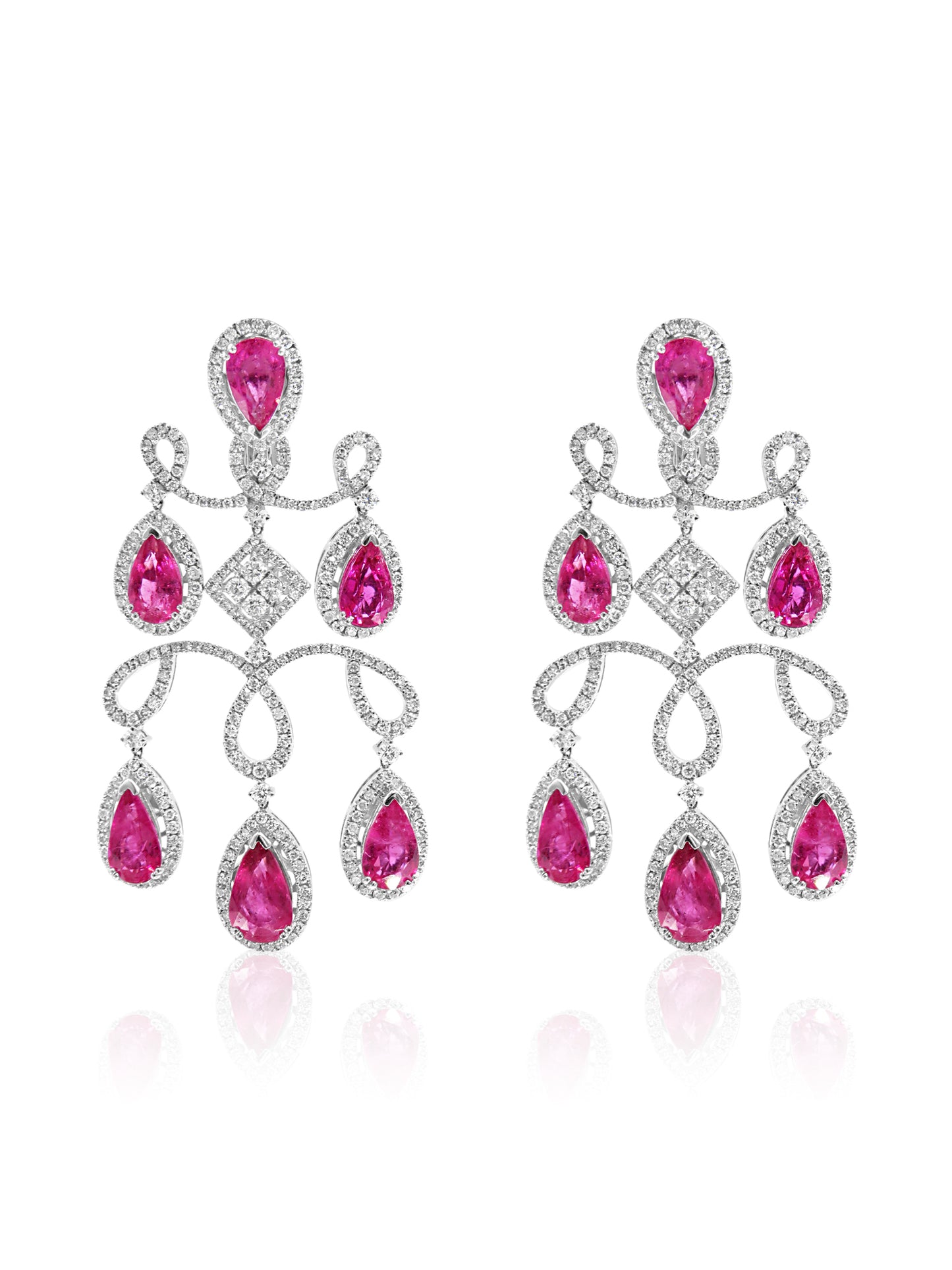 Rubellite and Diamond Earrings