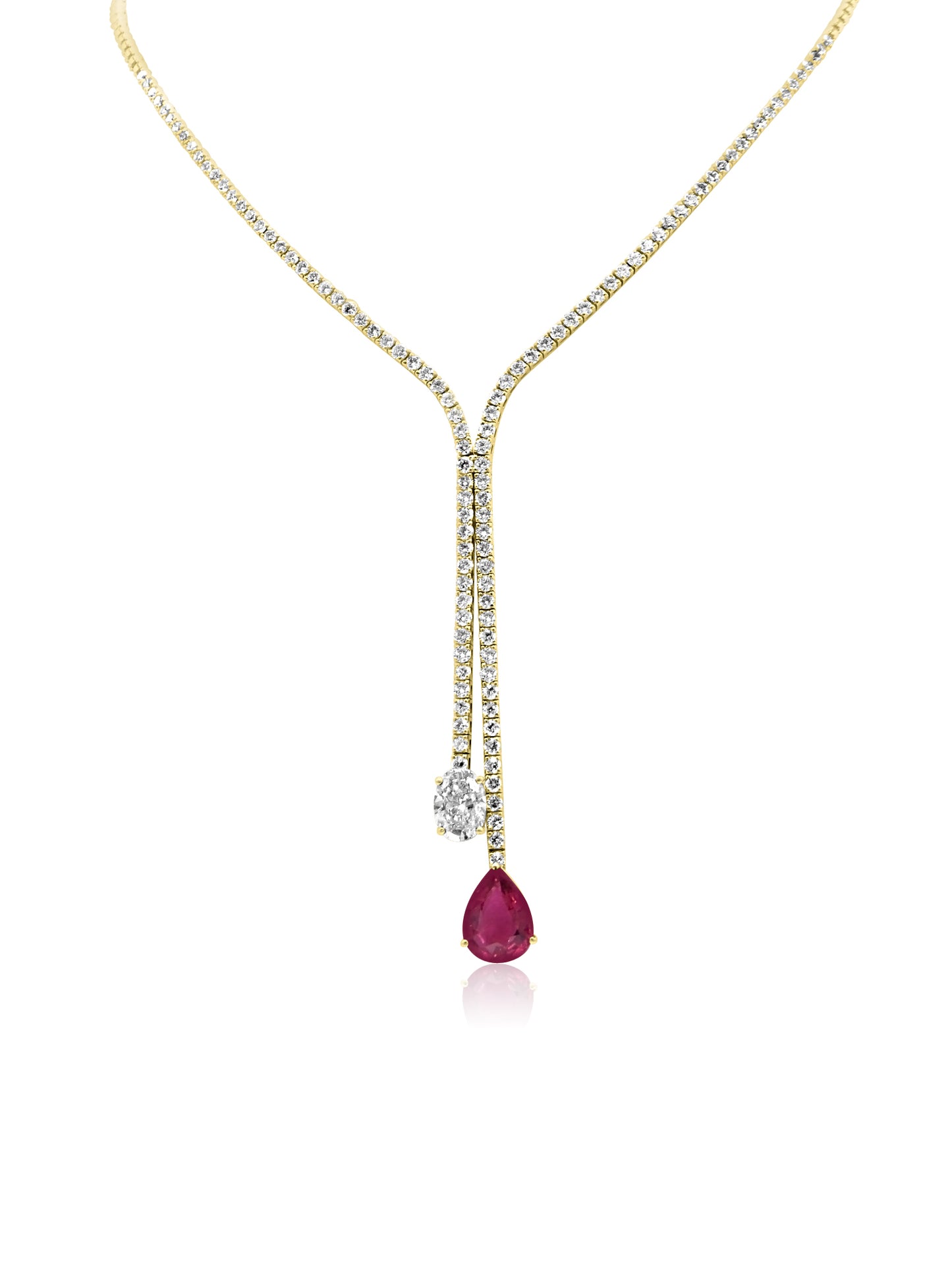 Rubellite and Diamond Necklace