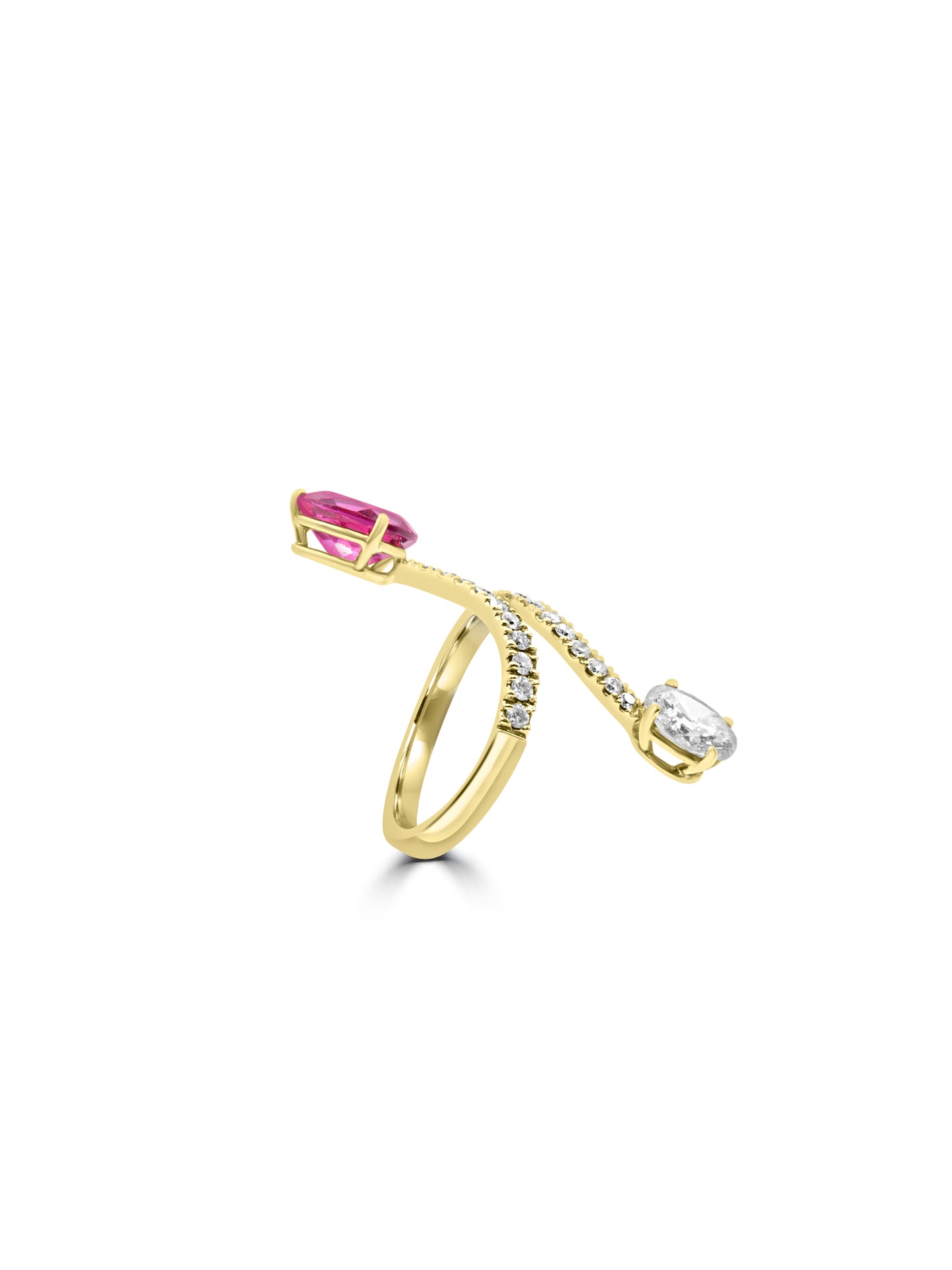 Rubellite and Diamond Ring