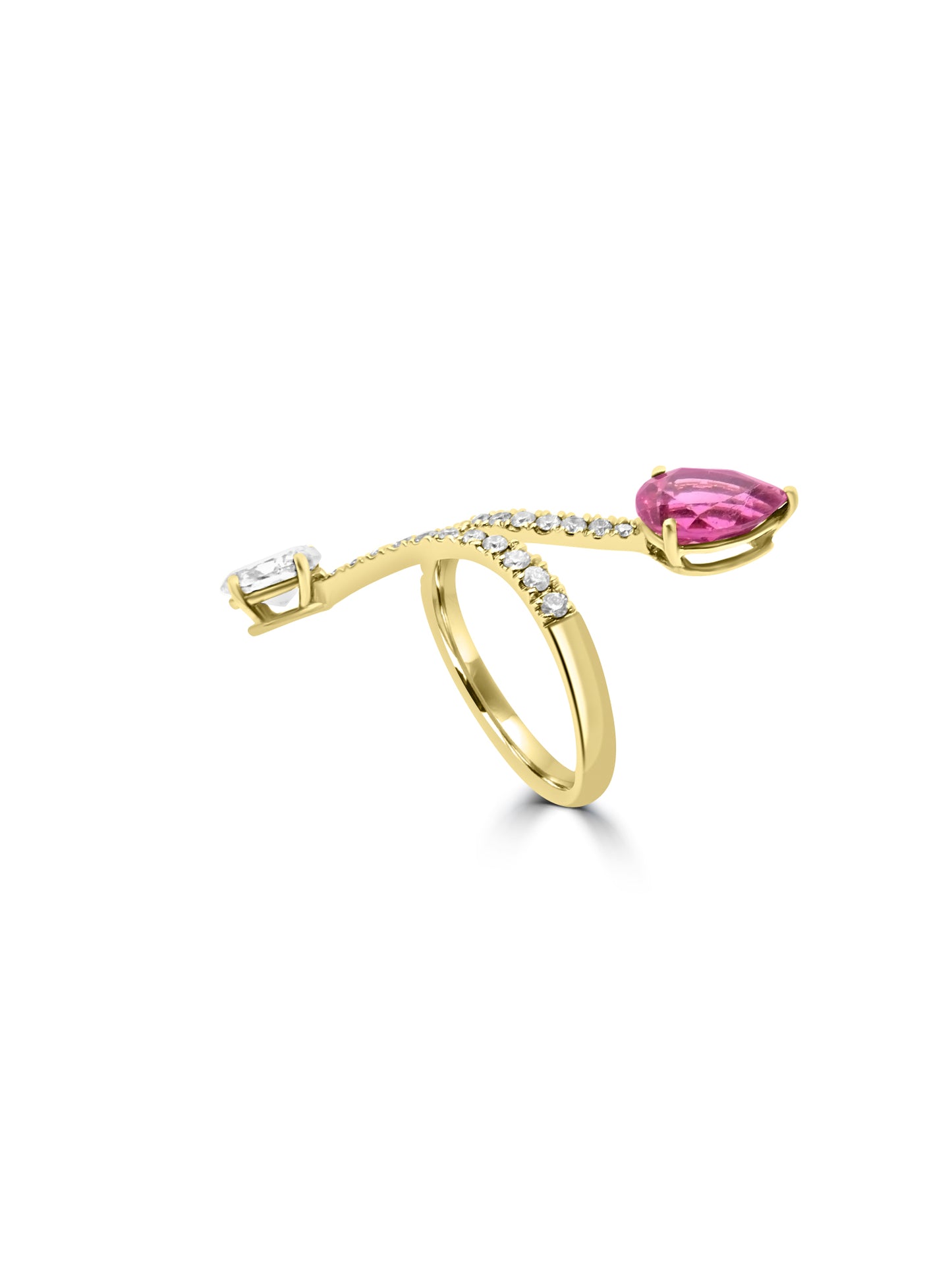 Rubellite and Diamond Ring