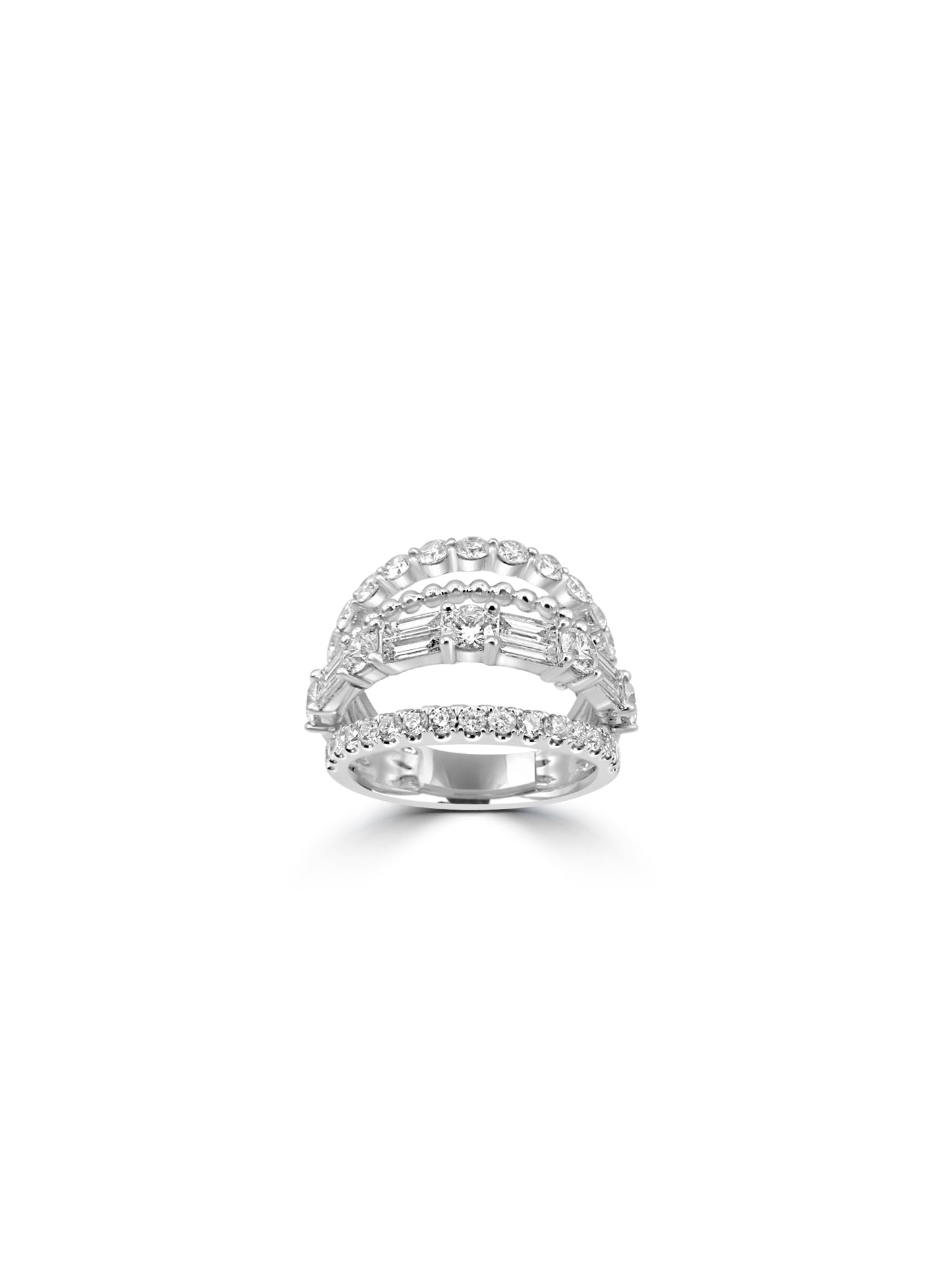 Quadruple Row Diamond Ring