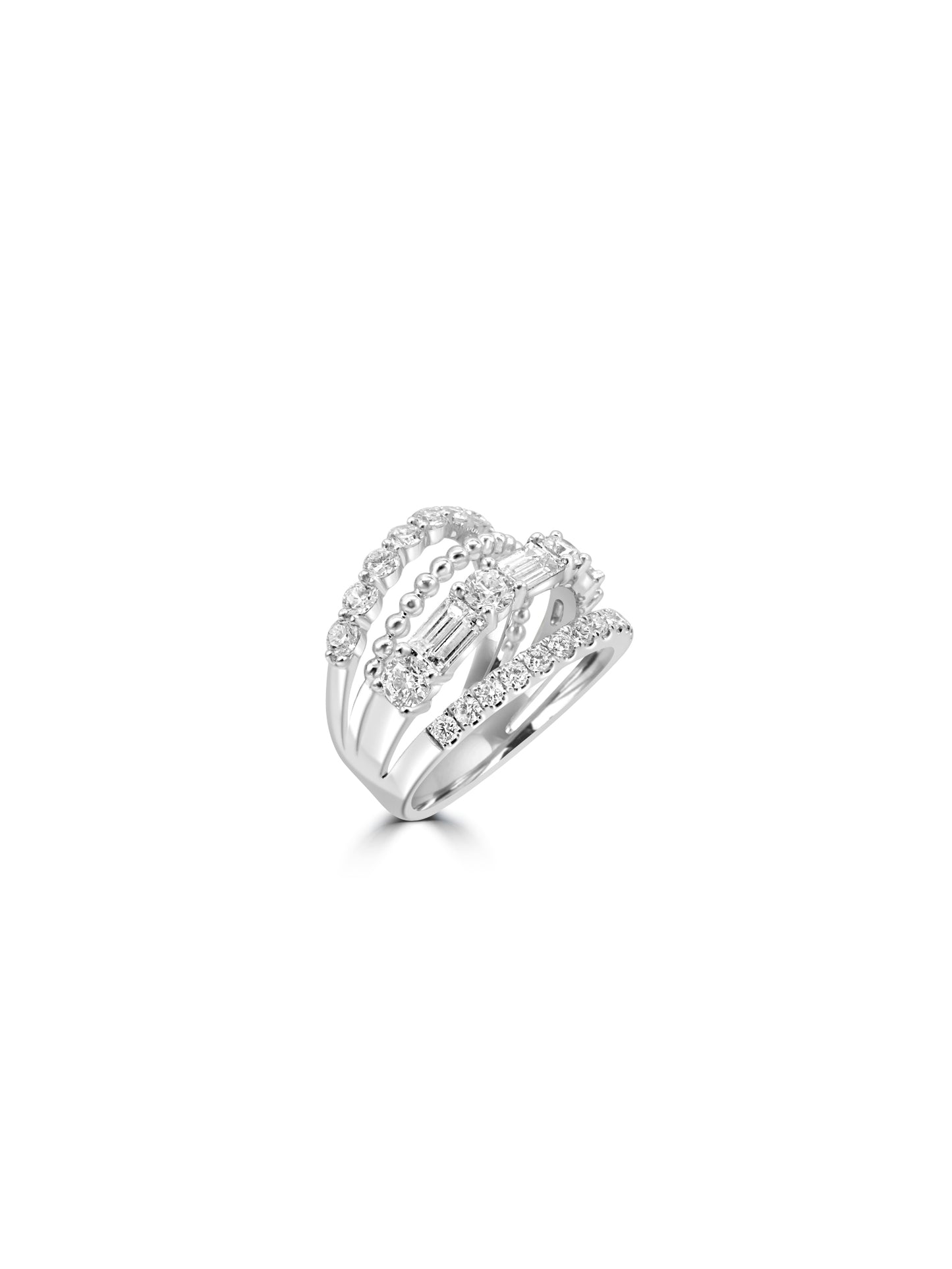 Quadruple Row Diamond Ring