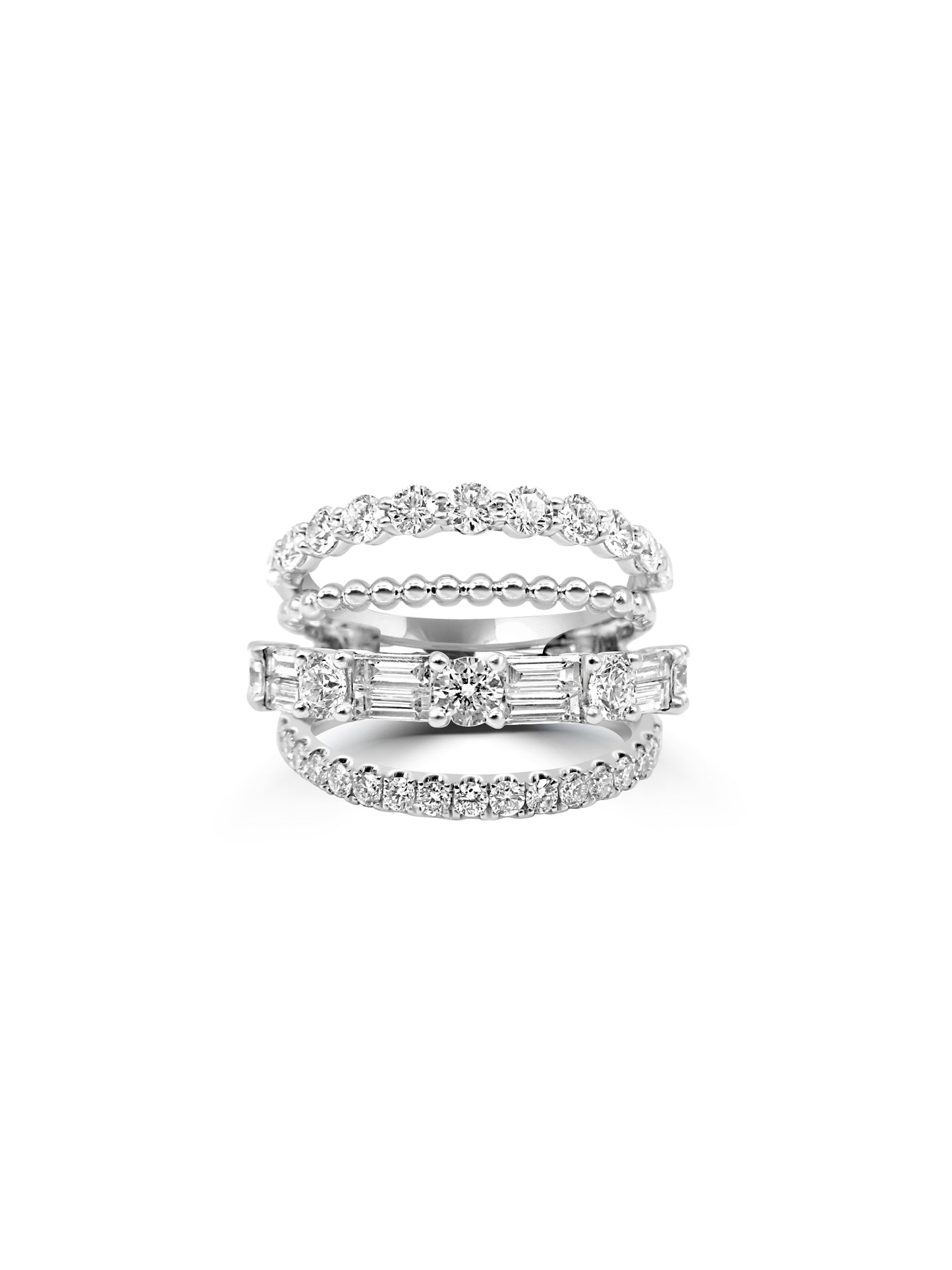 Quadruple Row Diamond Ring