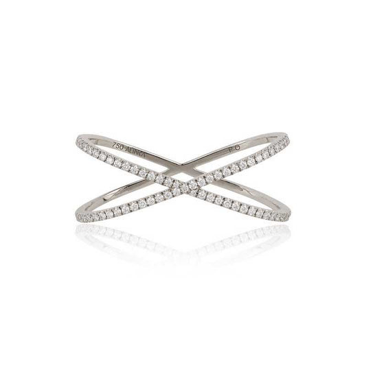 Diamond Duo Crossover Ring
