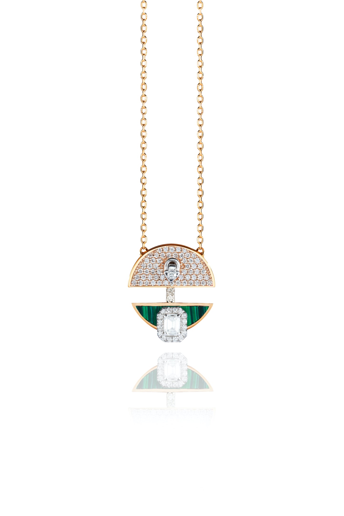 Diamond and Malachite Pendant