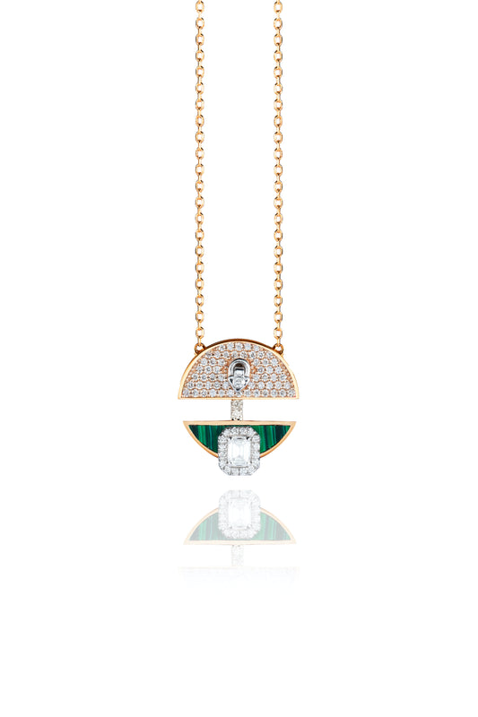 Diamond and Malachite Pendant