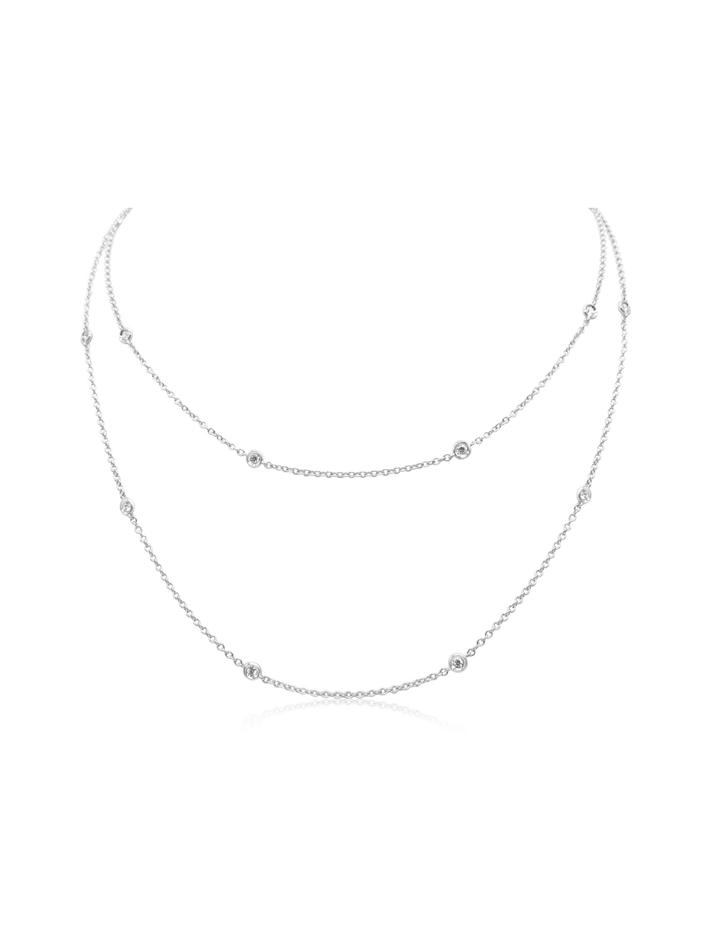 Gold Necklace with Small Diamonds