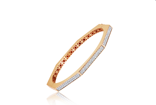 Gold and diamond bangle