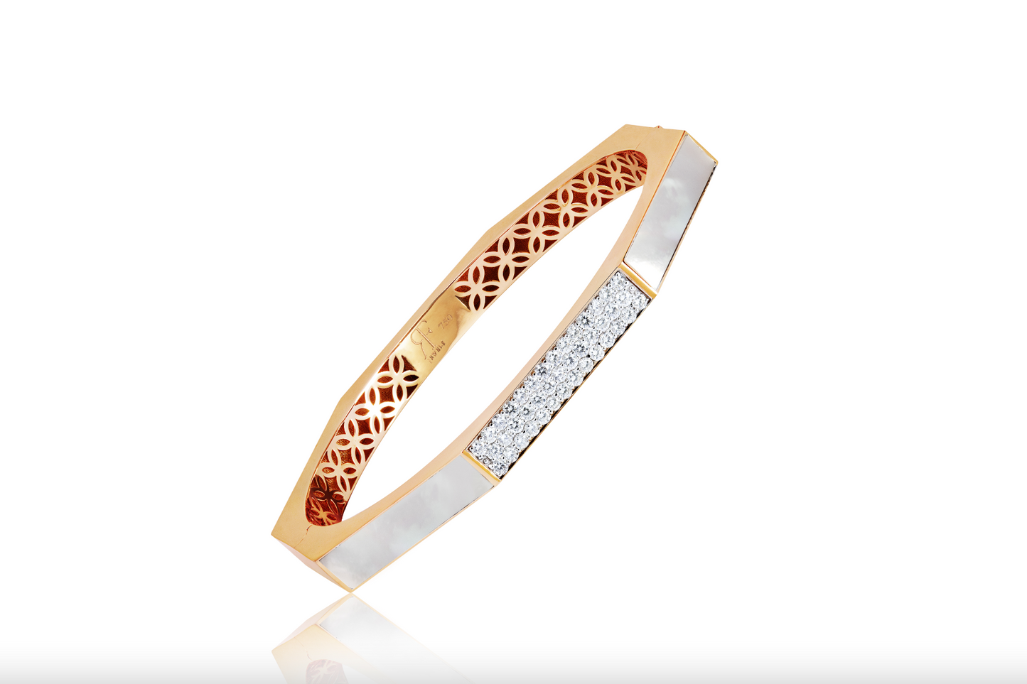 Diamond and pearl bangle