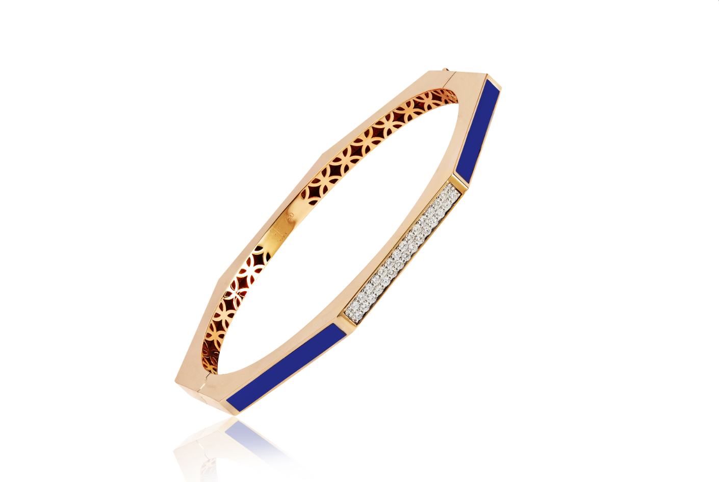 Diamond and Lapis Lazuli Bangle