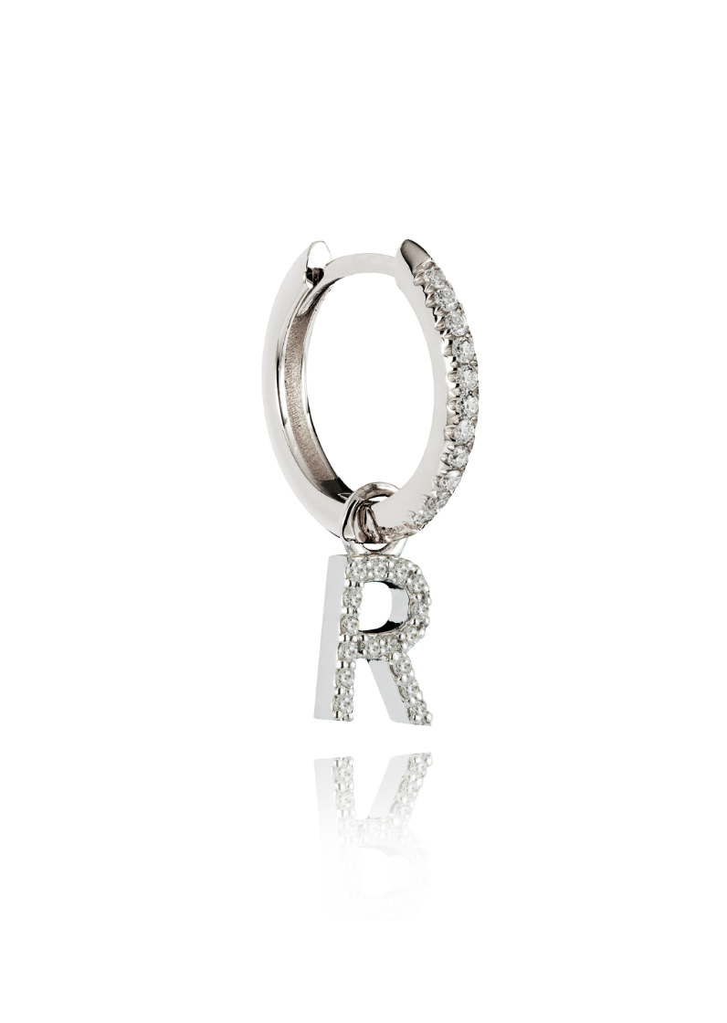 Single letter R earring