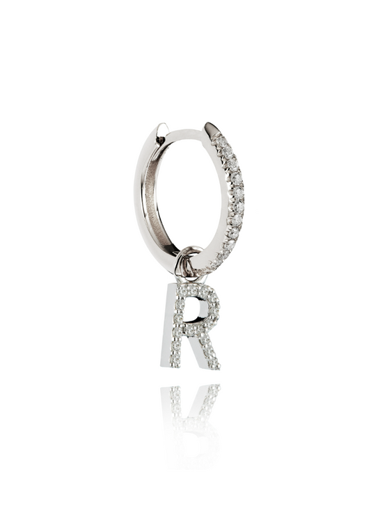 Single letter R earring