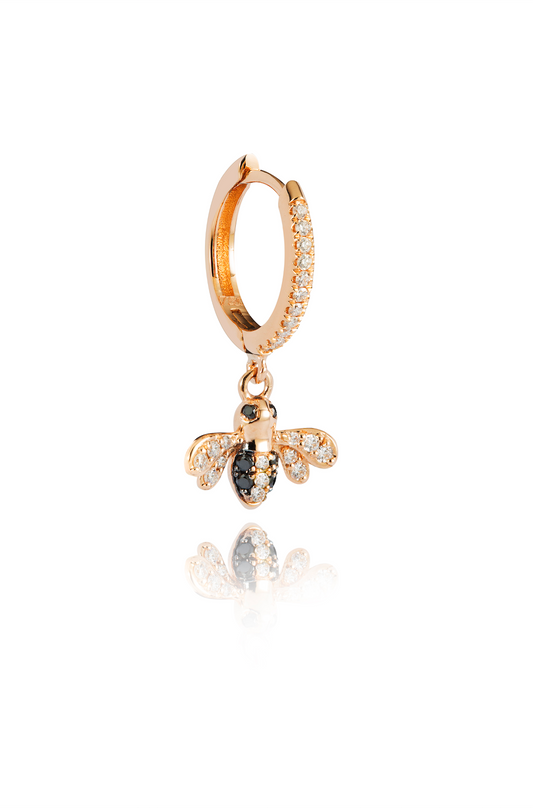 Single Diamond Bee Earring