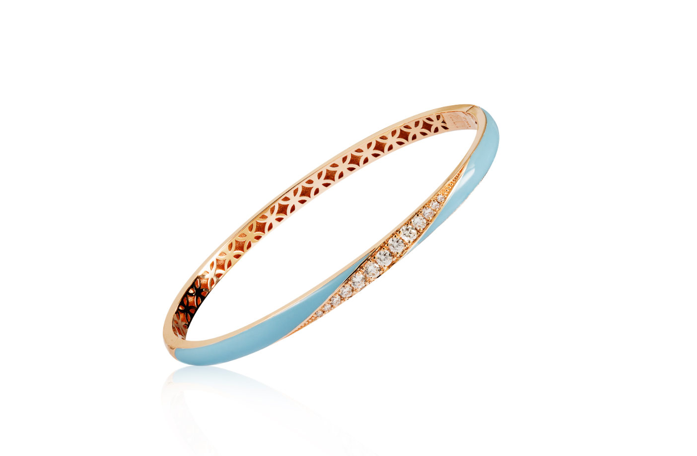 Diamond and Blue Enamel Bangle