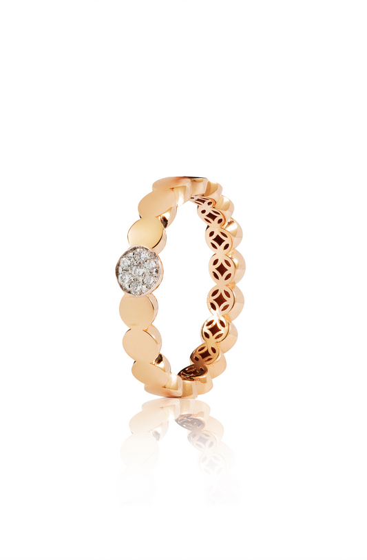 Gold and Diamond Circle Ring