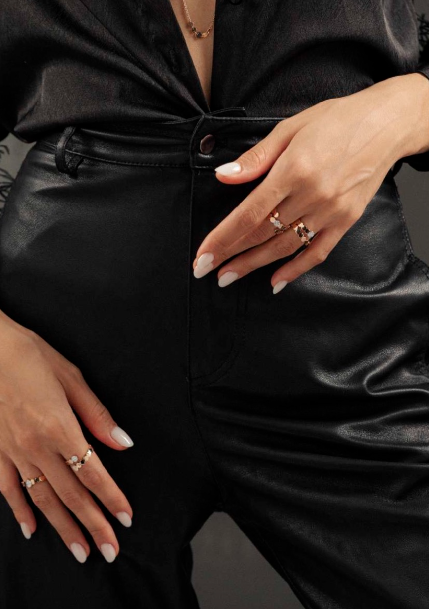 Gold and Diamond Circle Ring