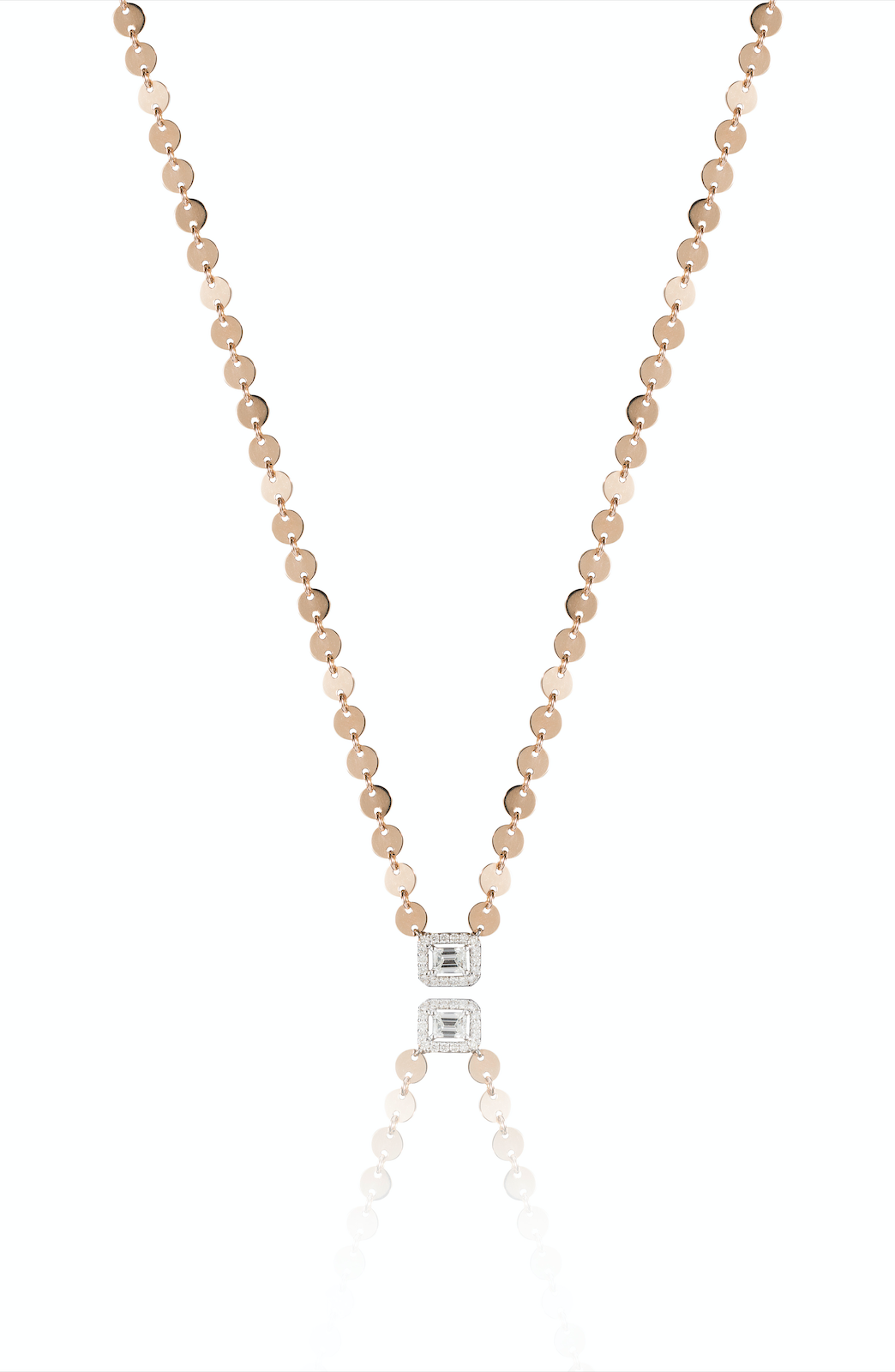 Emerald cut Diamond Necklace