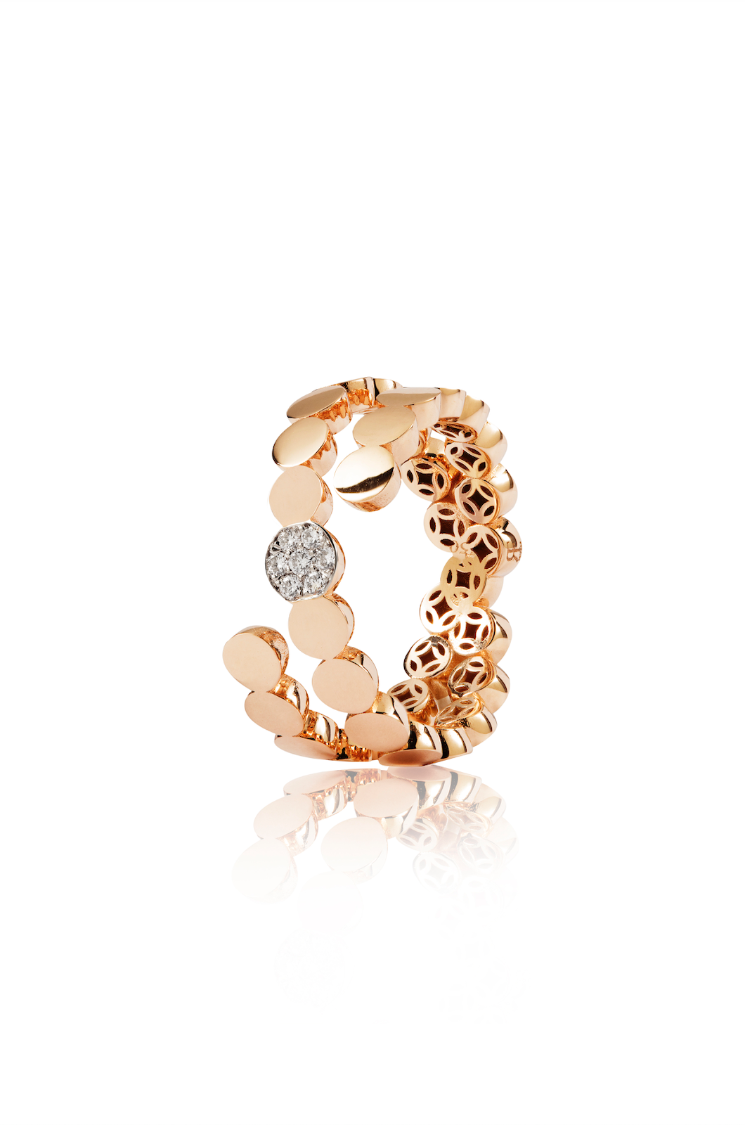 Gold and Diamond Circle Ring