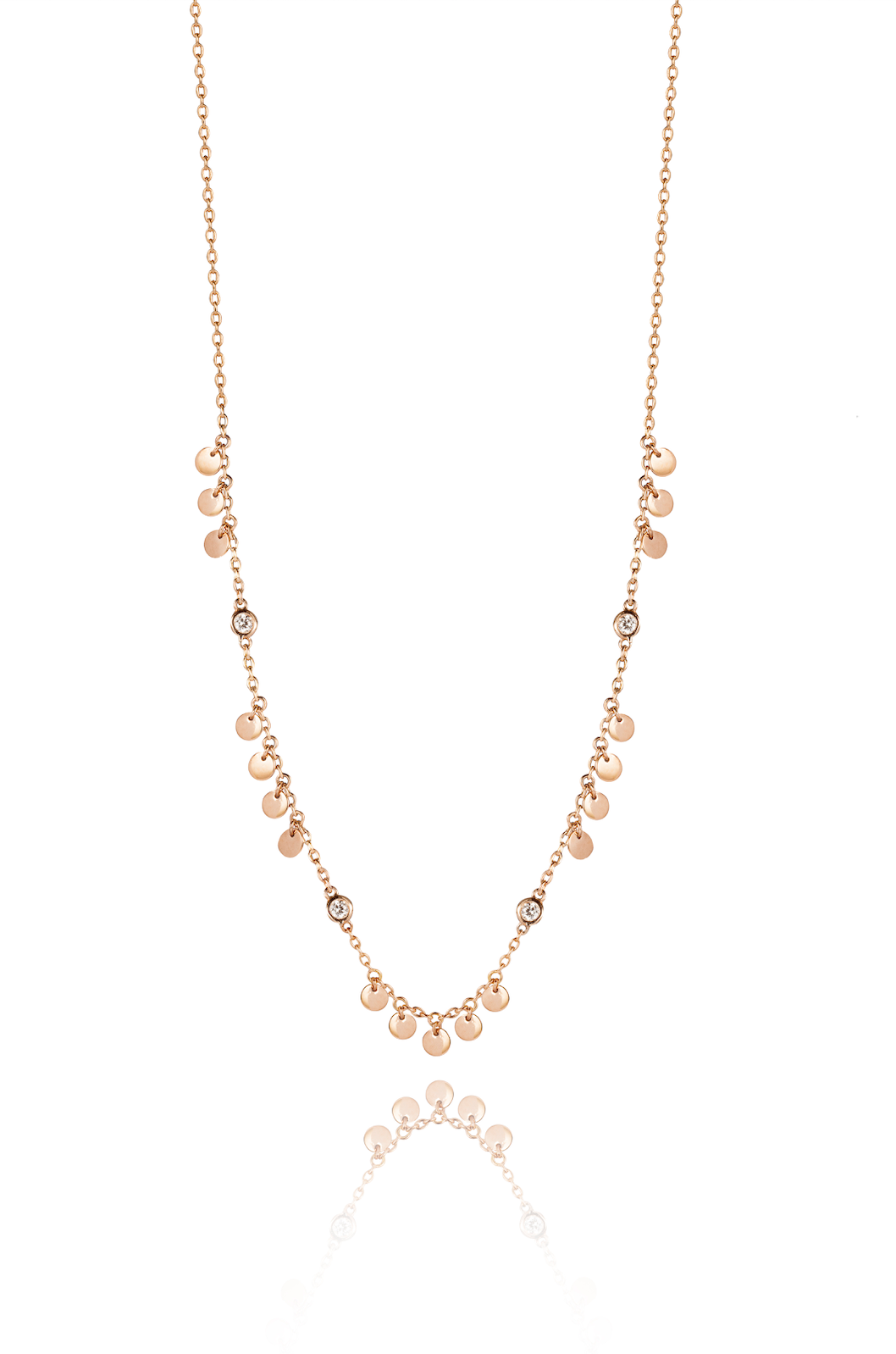 Gold and Diamond Shimmering Circle Necklace