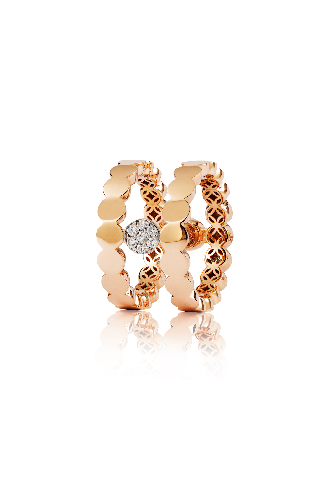 Gold and Diamond Circle Ring