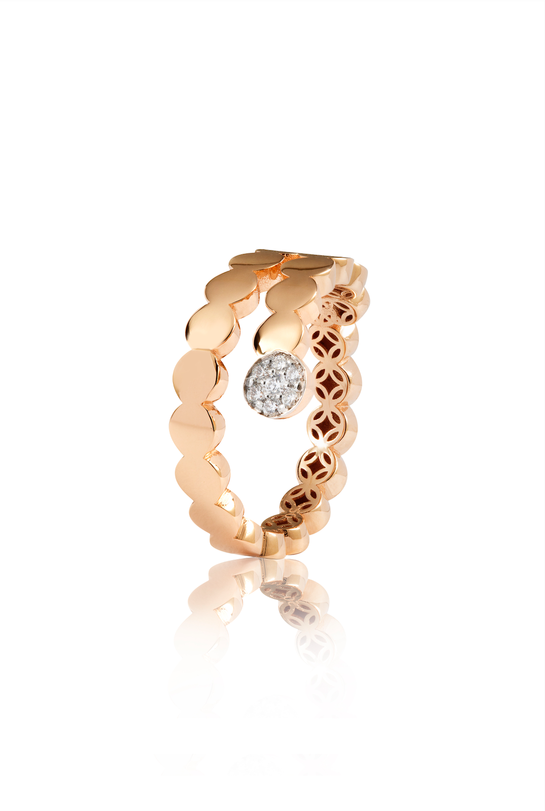 Gold and Diamond Circle Ring