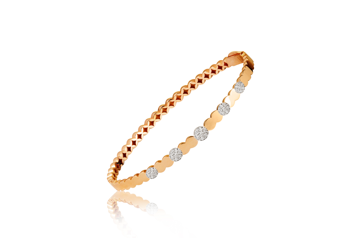 Gold and diamond Bangle