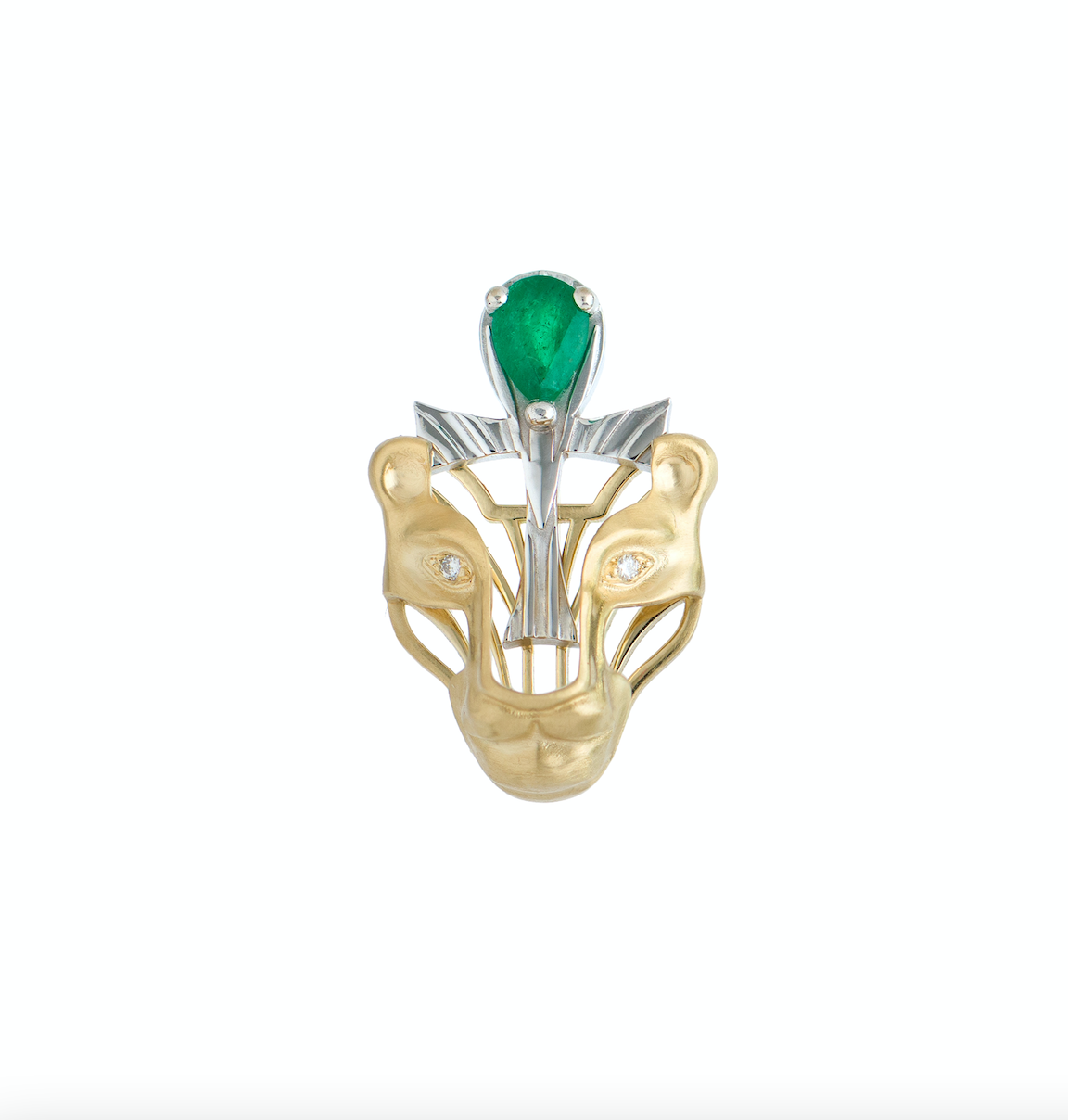 Diamond and Emerald Leo Pendant
