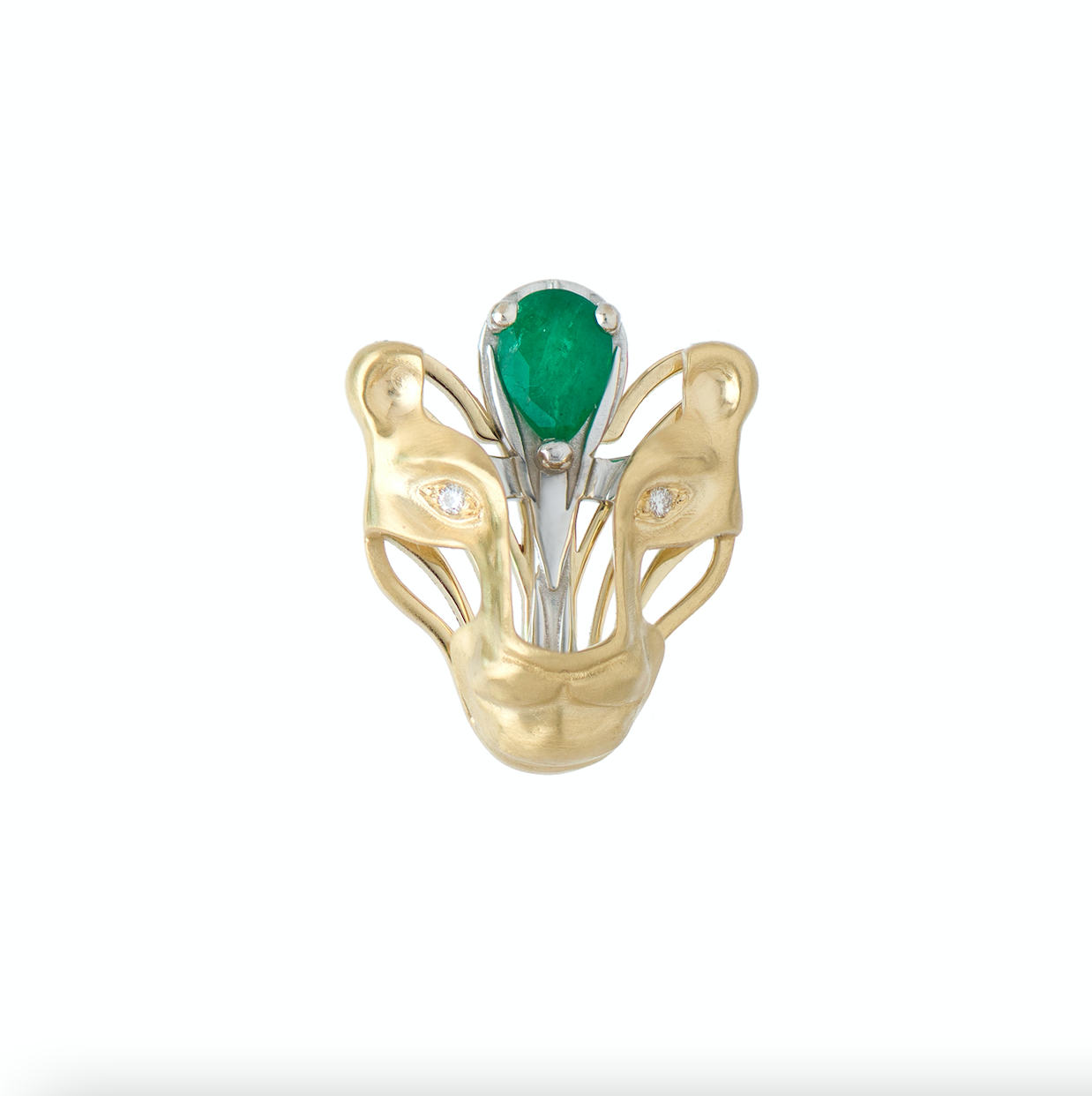 Diamond and Emerald Leo Pendant