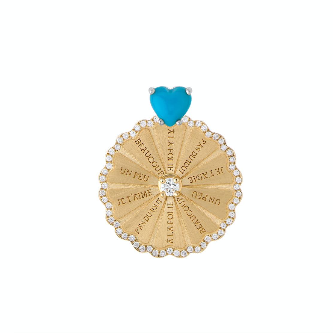 Spinning Marguerite Ring with Arizona Turquoise Heart