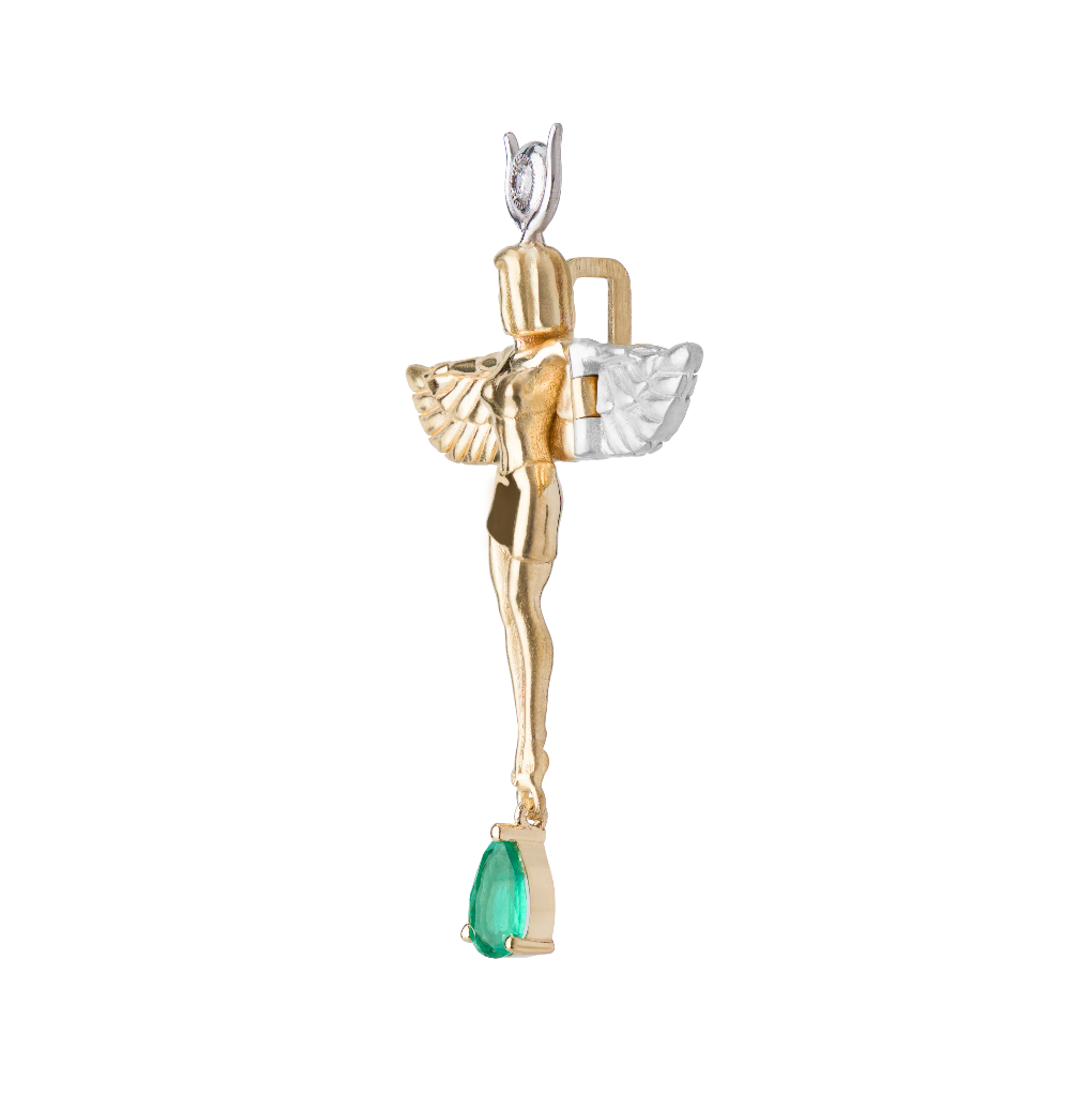Diamond and Emerald Virgo Pendant